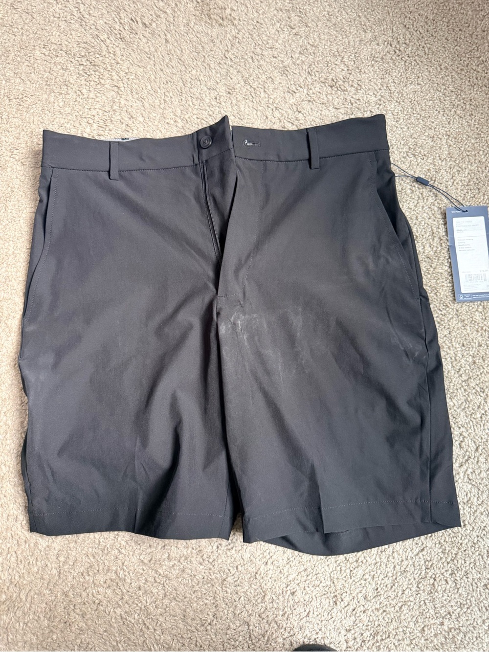 Walter Hagen Black Flat-Front Performance Golf Shorts